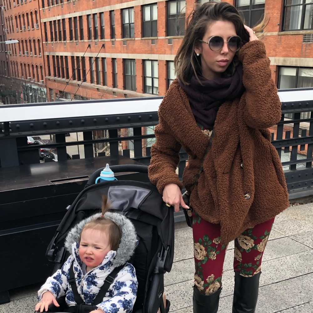 Brown cozy spring jacket